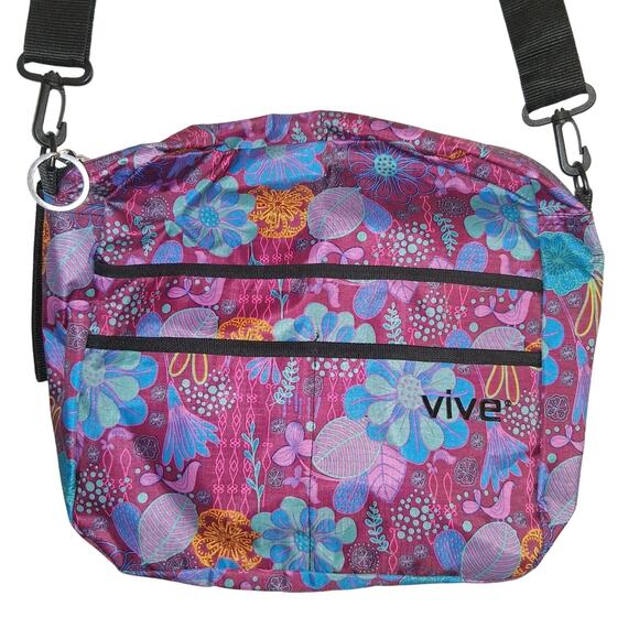 Messenger/Laptop Bag With Adjustable Padded Strap By Vive With Floral Pattern - Picture 5 of 6